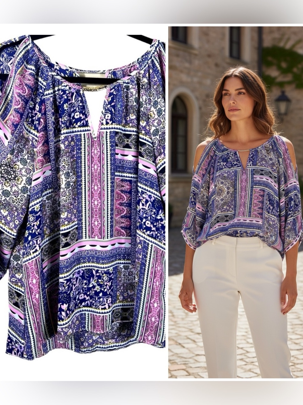 Bye Bye Peak a Boo Spring Summer Lightweight Blouse Women's Size Large